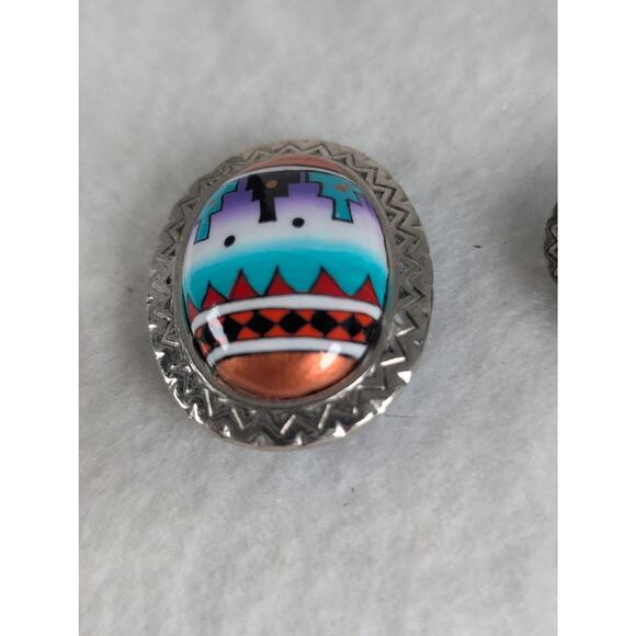 Vintage 5 oval buttoncovers  South Western 1-1 1/2. 4-1" EUC 90's - Picture 2 of 4